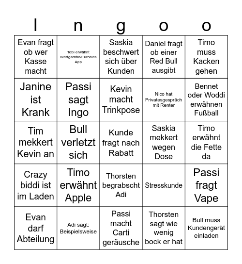 Event Abend Bingo Card