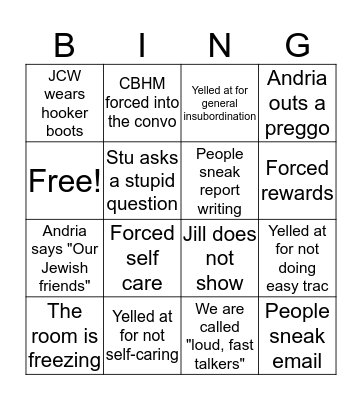 staff meeting bingo: holiday edition Bingo Card