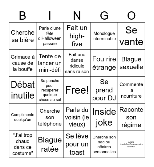 1 Bingo Card