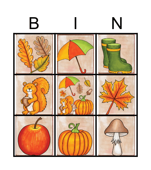 Autumn Bingo Card