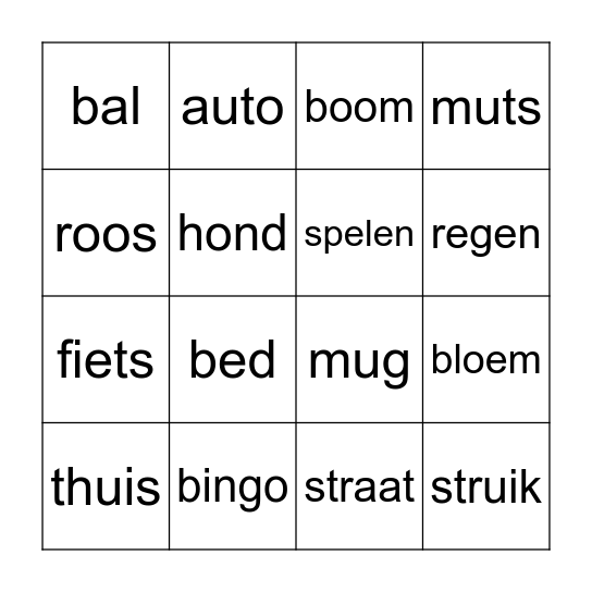 Andante's Sinterkerstnieuw Bingo Card
