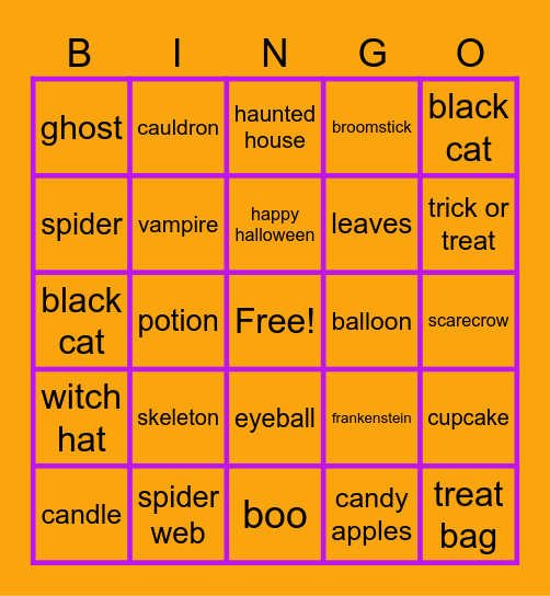 HALLOWEEN Bingo Card