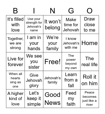 Original Songs 2 Bingo Card