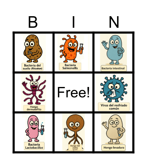 Lotería Microbiana Bingo Card