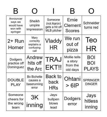 Trajekt WS Watch Party - Game 4 Bingo Card