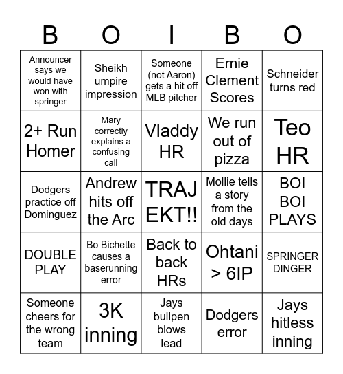 Trajekt WS Watch Party - Game 4 Bingo Card