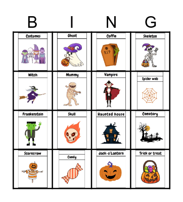 Halloween Bingo Card