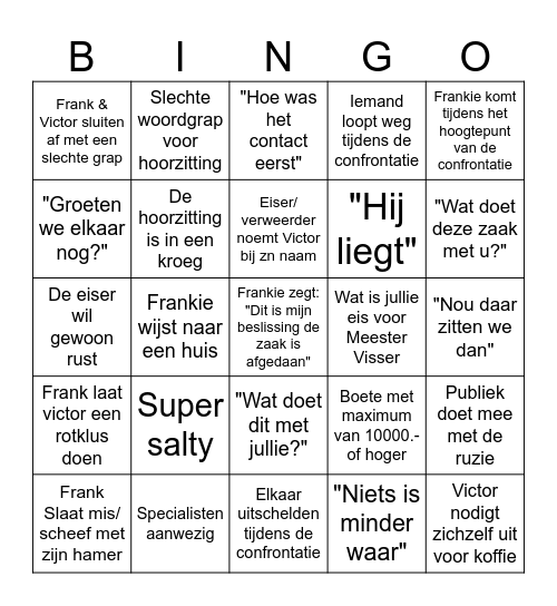 Hengelen Met Frankie Bingo Kaart Bingo Card