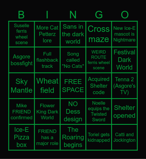 DELTARUNE CHAPTER 5 Bingo Card