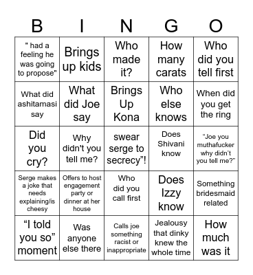 Bitchy Bingo Card