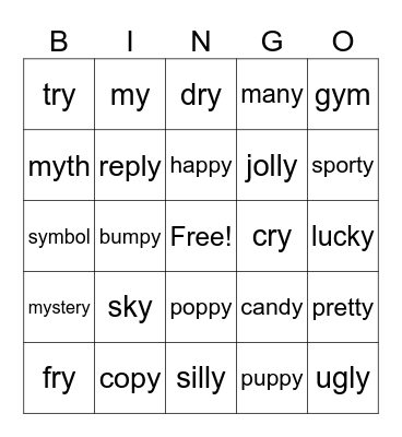 Bingo-Y Bingo Card