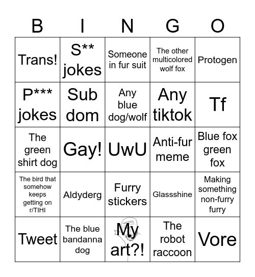 Furry_irl bingo Card