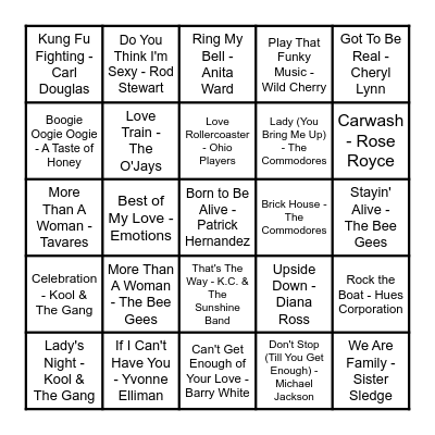 DISCO Bingo Card