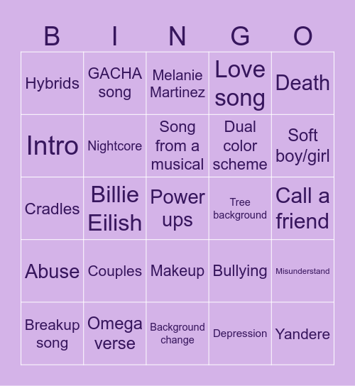 GACHA singing battle bingo Card