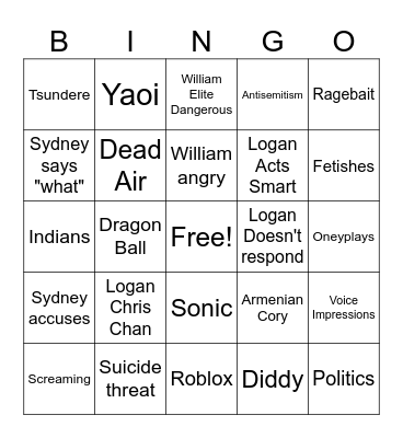 Group Chat Bingo Card