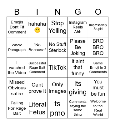 TIKTOK BINGO Card