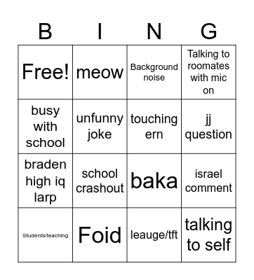 Ameer Bingo Card
