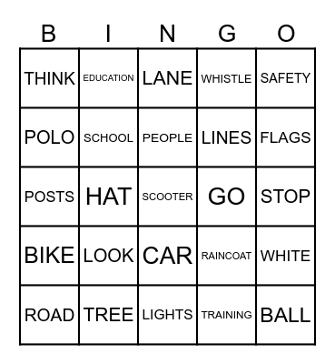 SCHOOL CROSSING SUPERVISOR BINGO Card