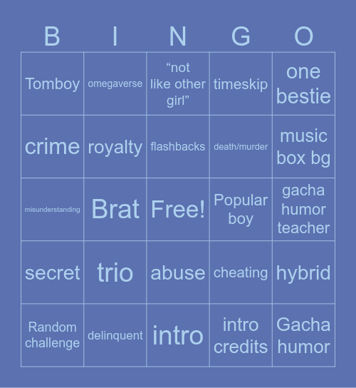 Glmm Bingo Card