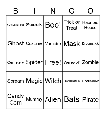 Town Hall-oween Bingo Card