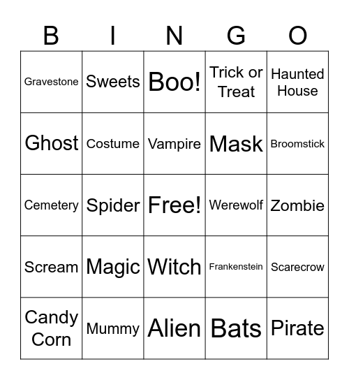 Town Hall-oween Bingo Card