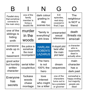 Lazarus Bingo Card