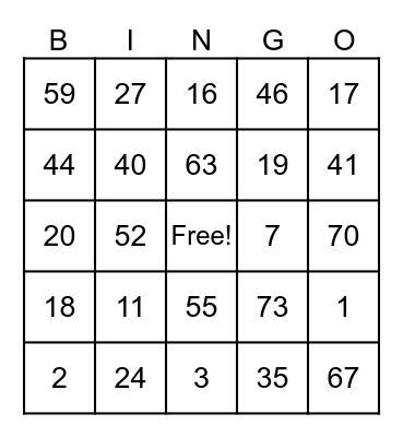 Dhanu’s Party Bingo Card