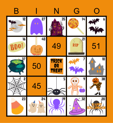 October Bingo Card