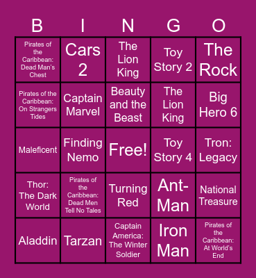 Half Hour Hangout Bingo Card