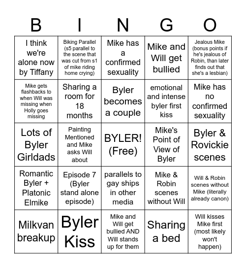 BYLER BINGO Card