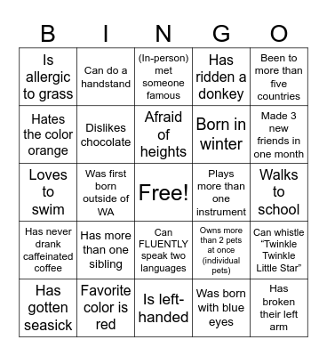 Bingo Card