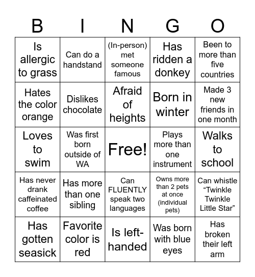 Bingo Card