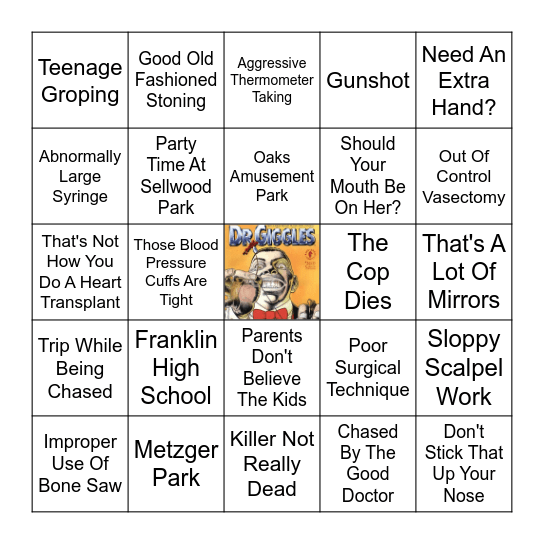 B Movie Bingo ~ Dr Giggles Bingo Card