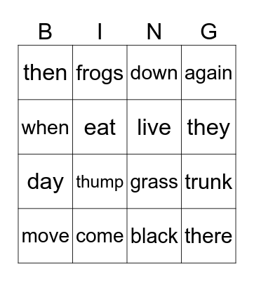 Grade 1 Sight Words and Blending Words Bingo Card