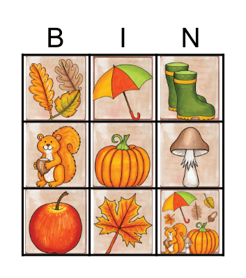 Autumn Bingo Card