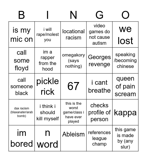 nakh bingo Card