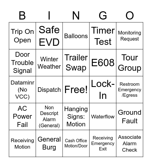 GSSC Bingo Card