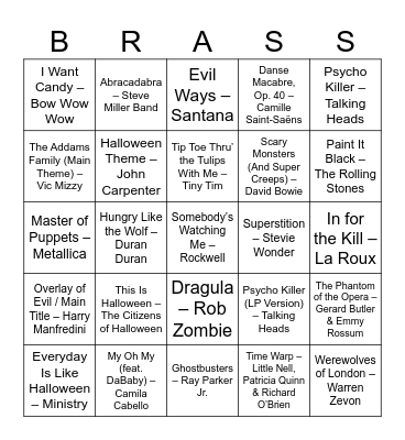 Halloween Bingo Card