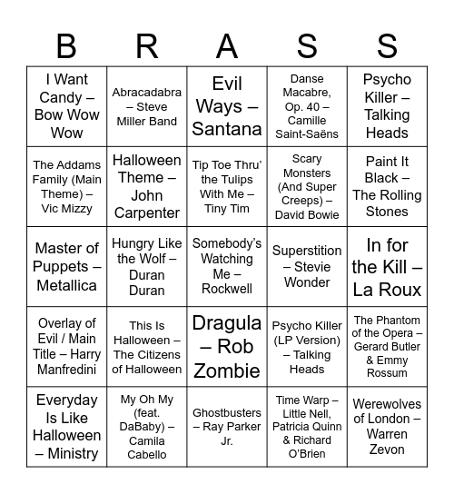 Halloween Bingo Card