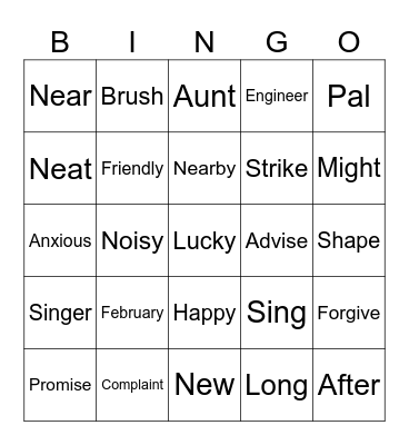 grade 5 Bingo Card