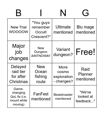 Bluu Siin 7.4 Part 1 LL Bingo Card