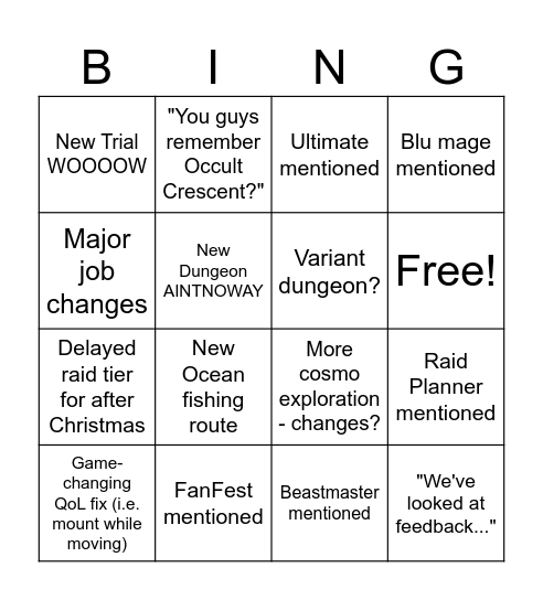 Bluu Siin 7.4 Part 1 LL Bingo Card