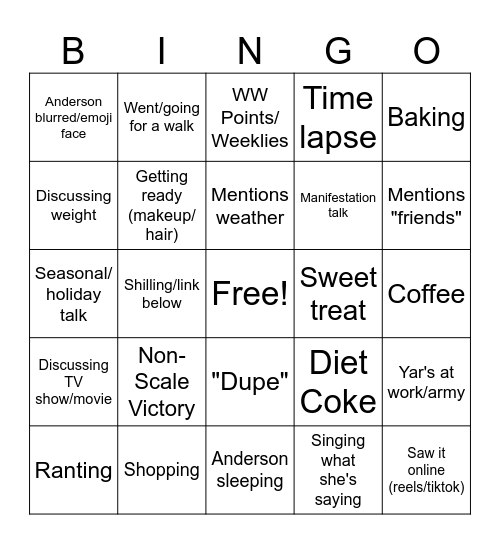 Big Al Alani Dookie Bingo Card