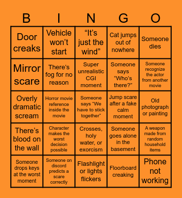Halloween BINGO Card