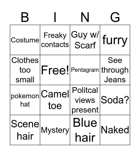 Thescon Bingo Card