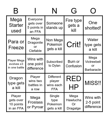 Then we fight bingo UG ZA Tournament Bingo Card