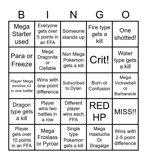 Then we fight bingo UG ZA Tournament Bingo Card