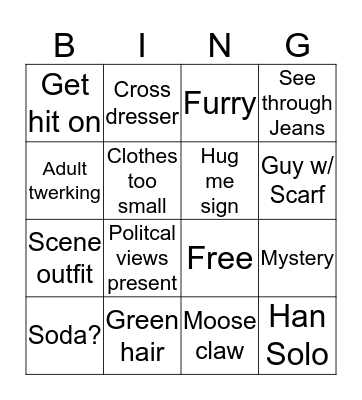Thescon Bingo Card