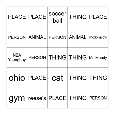 NOUNS Bingo Card