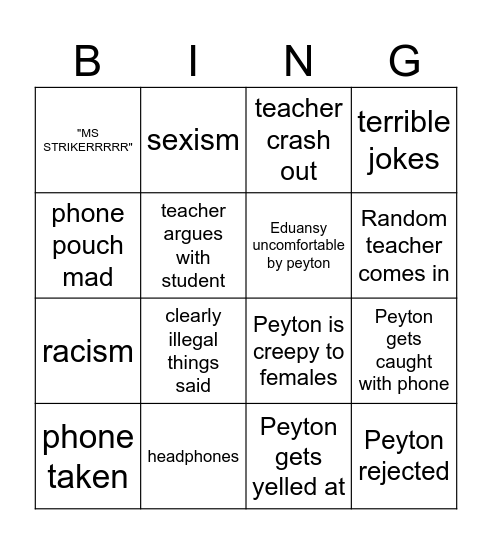 gov bingo Card